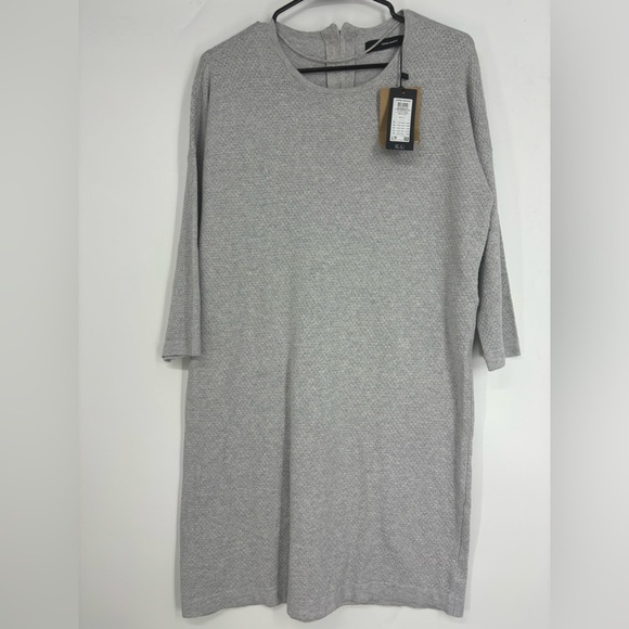 NWT Vero Moda Grey Melange Knit Dress Large - Picture 1 of 3